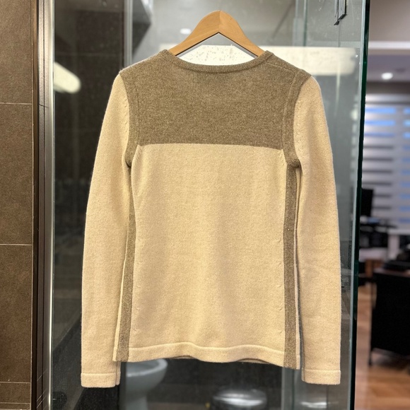 Derek Lam Cashmere Color-Block Button-Up Cardigan Sweater (Beige/Taupe) - Picture 8 of 15